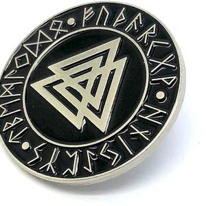 Valknut Knot of the Slain Norse Rune Viking Silver Metal Pin Badge ...
