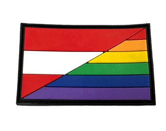 Österreich Austria Transisition Gay Pride Rainbow LGBTQ Flag PVC Airsoft Paintball Patch