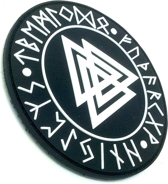 Patch PVC Aegishjalmr Viking - 70 Mm, Brillant Dans Le Noir, Velcro, Airsoft, Paintball