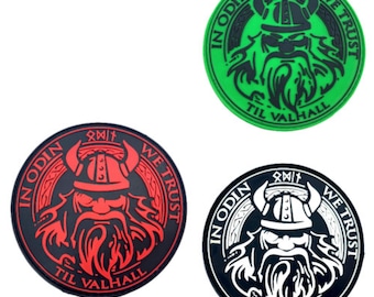 In Odin We Trust Viking Valhalla PVC Airsoft Paintball Morale Cosplay Tactical Patch