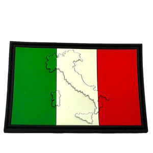 Embossed Italy Italia Italian Country Flag PVC Airsoft Paintball Team Patch