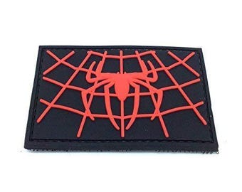 Spiders Web Black PVC Airsoft Patch