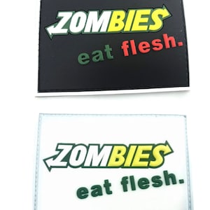 Parche táctico de moral para paintball, Airsoft, PVC, Zombies Eat Flesh
