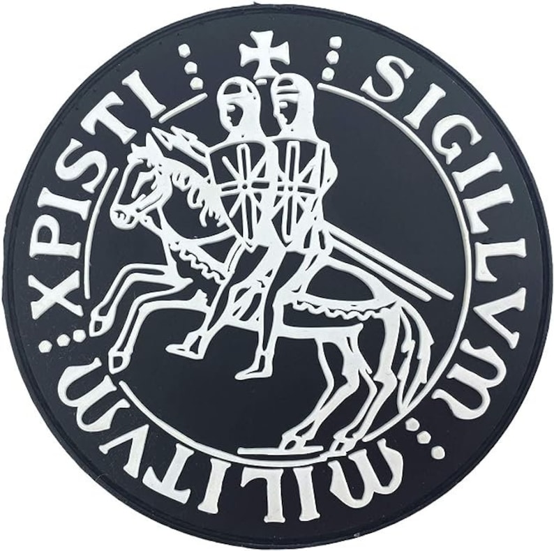 May include: Black and white seal with the text "SIGILLVM : : XPI : : PISTI : :" around the outside. The seal depicts two knights on horseback with a cross above them.