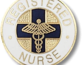 Registered Nurse Paramedic Medic Blue Round Lapel Pin Badge Brooch