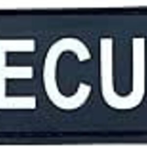 May include: Black patch with the word "SECURITY" in white letters. The patch features a German flag design in the bottom left corner.