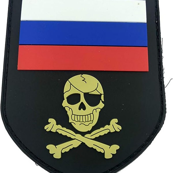 Russia Russian Pоссия Skull & Crossbones Pirate Flag Airsoft PVC Morale Cosplay Team Patch