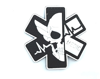 Star of Life Skull Renegade Medic Airsoft Paintball PVC Morale Team Patch