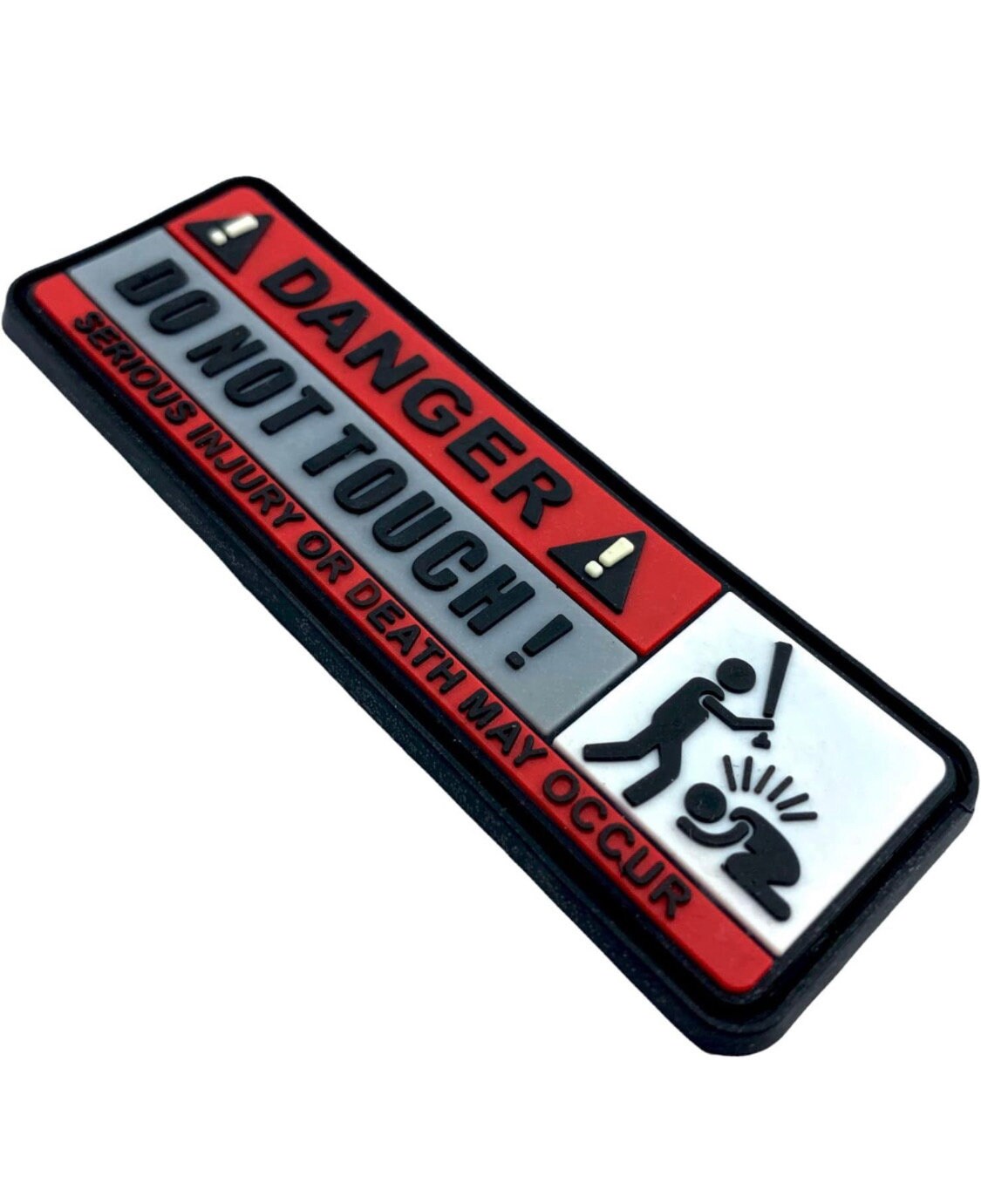Patch PVC Danger Do Not Touch - Pour Airsoft, Paintball, Cosplay - 80x30 Mm - Fermeture Crochet
