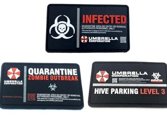 Patch de science-fiction pour fans de moral en PVC, Airsoft, épidémie de zombies de quarantaine infectés d'Umbrella Corporation
