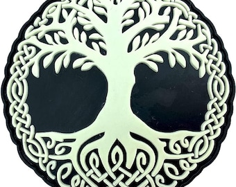 Tree of Life Viking Glow in The Dark Norse Cosplay PVC Airsoft Paintball Morale Patch