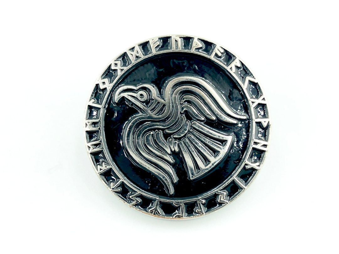 Odin's Raven Norse Rune Viking Silver Metal Pin Badge Brooch - Etsy