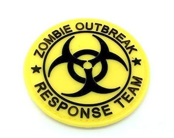 Zombie Outbreak Response Team Yellow Biohazard PVC Airsoft Paintball Patch