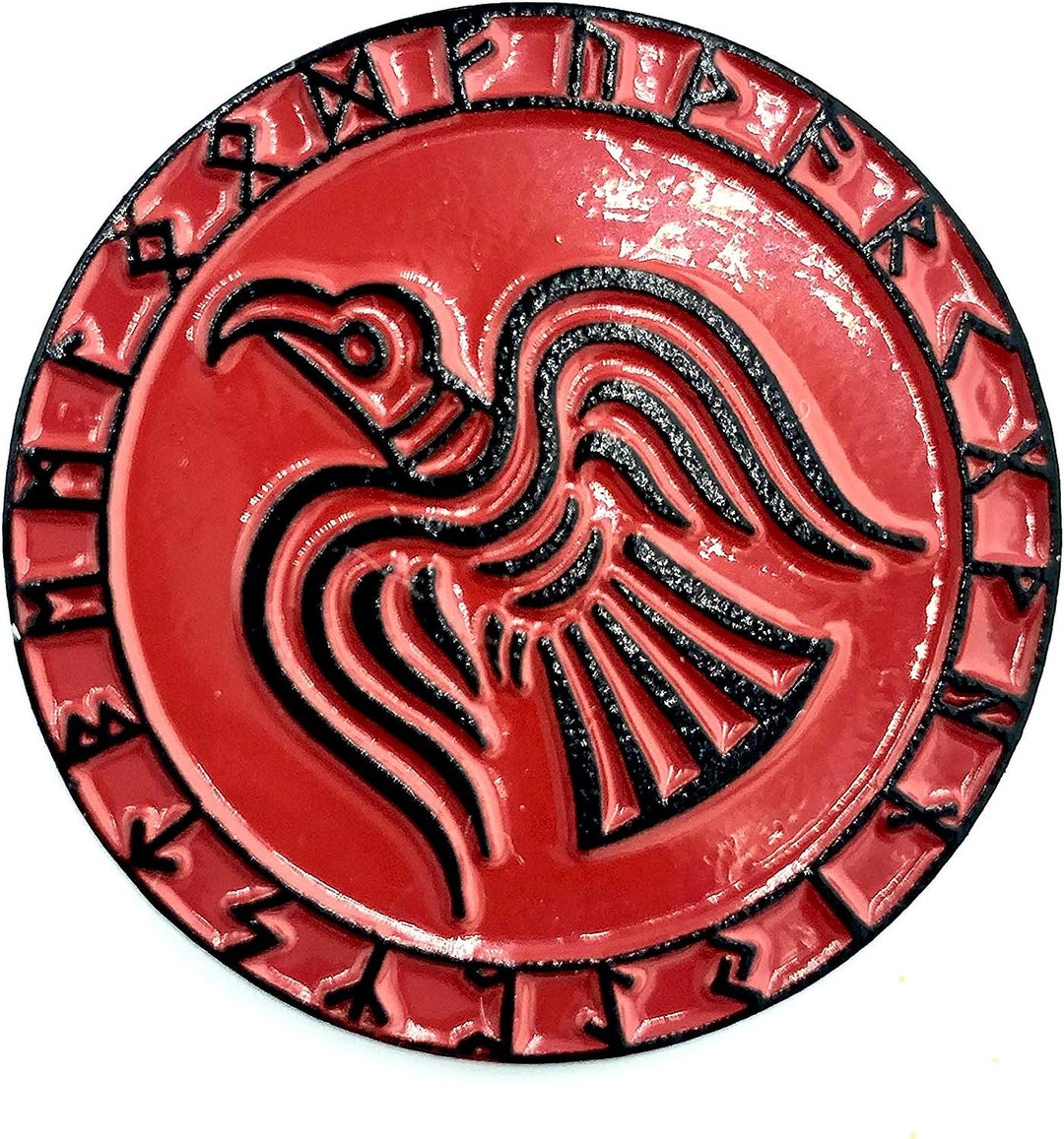 Odin's Raven Norse Rune Viking Red Metal Pin Badge Brooch - Etsy