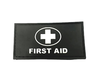 First Aid Medic Black Glow in the Dark Tactical PVC Airsoft Paintball Cosplay Patch