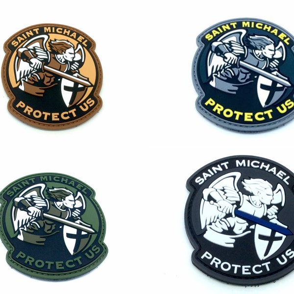 Saint Michael Protect Us Crusader Knights Templar PVC Airsoft Paintball Morale Patch