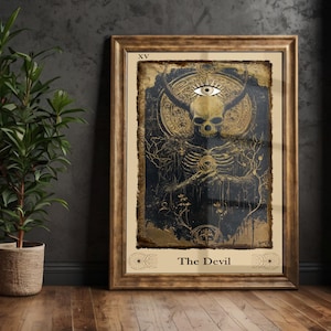THE DEVIL Dark tarot, Tarot Card poster, Tarot card print, tarot framed poster, Gothic Wall Art, Gothic Poster,