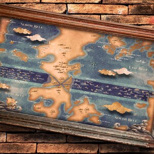 Mapas de piratas de anime, mapas de fantasia, mapa do tesouro pirata, ilhas piratas, DOWNLOAD digital,