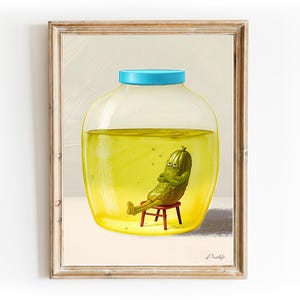 Pickle wall art, Kitchen decor, funny poster,