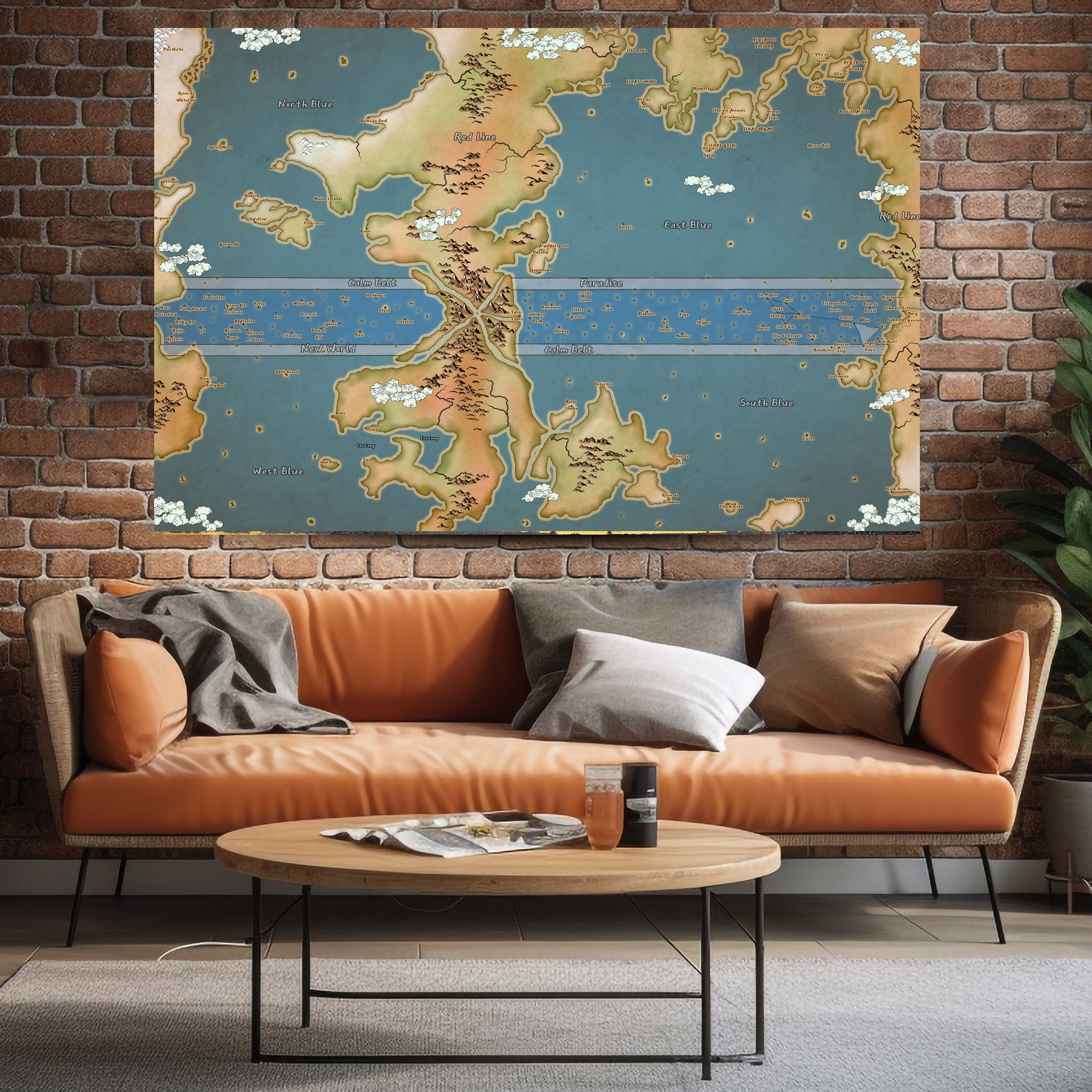 Anime World Map Anime Wanted Map World Map Canvas Scroll - Etsy Australia