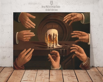 Cartaz publicitário vintage da Guinness: Impressão artística da última cerveja (download digital)