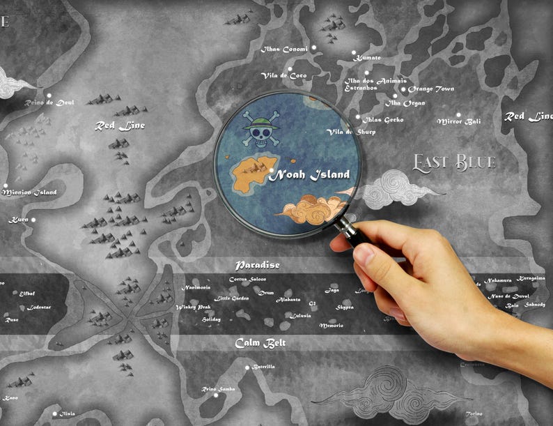 Custom Anime Pirate Map: Fantasy Treasure Island Art (Digital Download Jpg File 300 DPI ) image 2