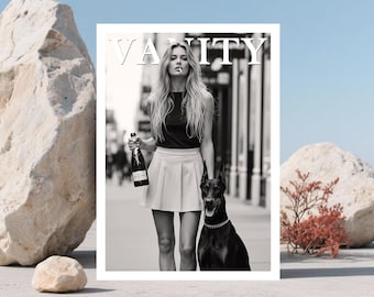 Affiche de couverture de magazine Vanity, impression mode noir et blanc (téléchargement numérique)