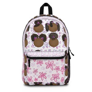 Bally Backpack - Etsy Bally Navy Backpack with Pink and White Racing Stripes main image 0