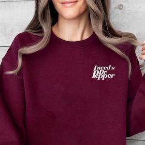 Dr Pepper Embroidered Sweatshirt, Trendy Custom Apparel for Soda Lovers, Unique Gift for Fans, Unisex sweatshirt