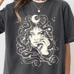 Medusa Comfort Colors Shirt, Bold Feminist Tee, Greek Mythology Inspired, Empower Women with Aesthetic Apparel