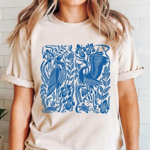 Blue Heron Shirt, Vintage Heron Gift, Bird Lover Gift, Cute Bird Shirt, Bird T Shirt, Bird Nerd Shirt, Great Blue Heron