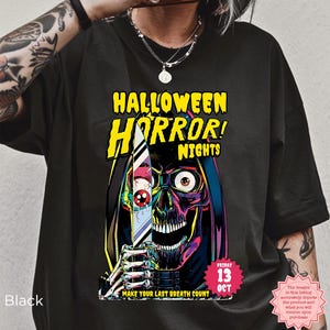 Vintage Halloween Horror Nights Shirt, Unisex Retro Comic Book Spooky Tee, Classic Horror Film Vibes, Perfect for Halloween Fun