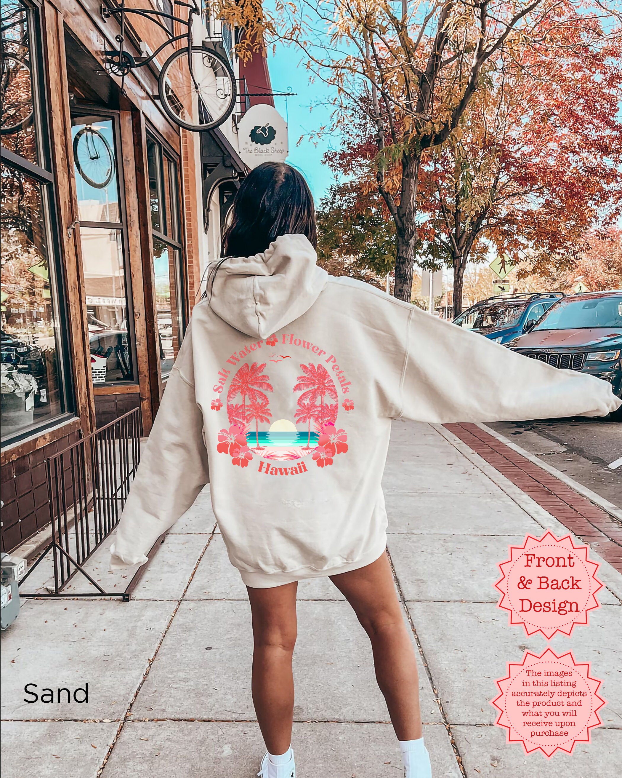 Hawaii Surf Hoodie, Aesthetic Pink Hawaii Sweatshirt