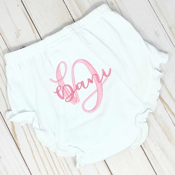 Baby Bloomers Monogrammed | Baby Girl Diaper Cover | Diaper Cover with Monogram | Baby Bloomers | Personalized Baby Bloomers | Monogram Girl