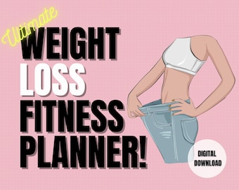 Fitness Planner, Fitness Journal, Weight-Loss Tracker, Weight-Loss Journal, Fitness Planner Printable, Weight-Loss Chart, Body Measurement