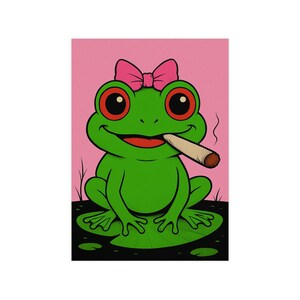 Funny Frog Dorm Decor, Playful Wall Decor for Home, Unique Gift for Animal Lovers, Fun Room Decoration, Cute Frog Print