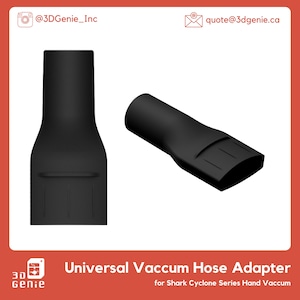 May include: Two black vacuum hose adapters. One is a cone shape, and the other is a flat nozzle. The text on the image reads "Universal Vaccum Hose Adapter for Shark Cyclone Series Hand Vaccum."