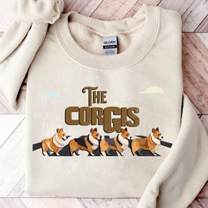 Corgi Shirt, The Corgies Sweatshirt, Abbey Road Inspired Shirt, Newyear Dogs Shirt, Funny Beatles Inspired Sweater, Cartoon Sweater, Corgi