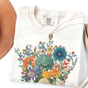 Boho Wildflowers Comfort Colors Shirt: Cottagecore Floral Tee