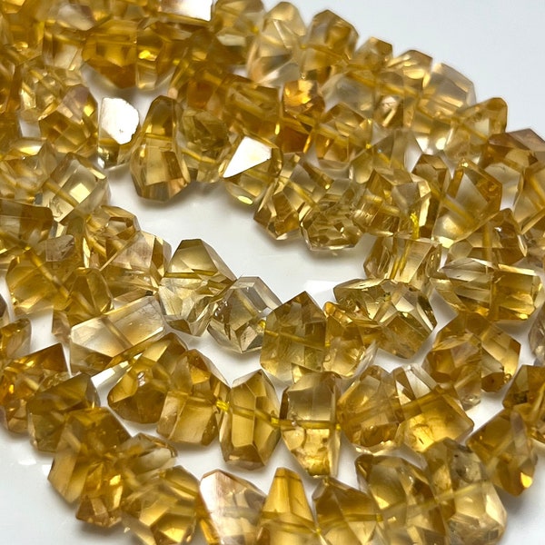 4" Strand CITRINE Irregular Chunks Gemstone Beads 5.5-9.5mm Nuggets, Genuine Natural Raw Crystal Gemstones, Yellow Gold Golden, Baroque