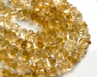 Perline di pietre preziose irregolari CITRINO da 3,25" in filo da 5 mm, 6 mm, 7 mm e 8 mm, pietre preziose di cristallo grezzo naturale, oro giallo dorato barocco