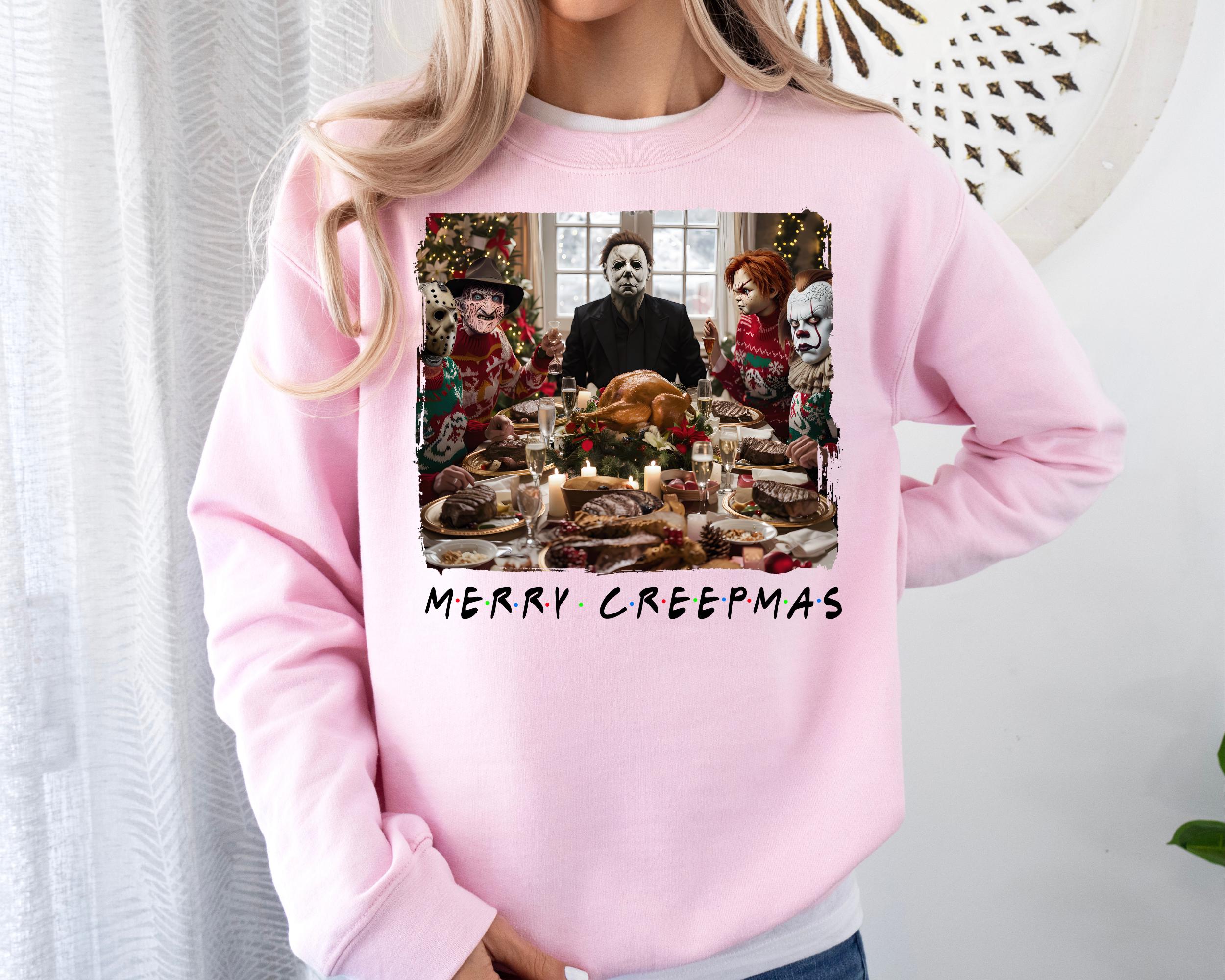 Merry Creepmas Sweatshirt Horror Movie Christmas Sweater Etsy