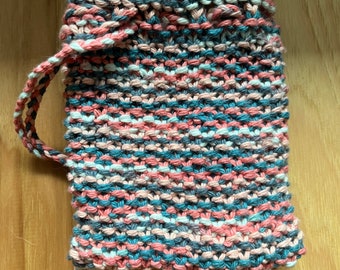 Hand-knitted Cotton pouch - color options available