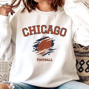 Vintage Chicago Football Sweatshirt, Chicago Football Crewneck, Retro Football Shirt, Men&#39;s and Women&#39;s Bears shirt, Throwback Chicago Shirt