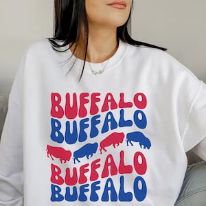 Vintage Buffalo Crewneck, Retro Football Sweatshirt, Men&#39;s and Women&#39;s Sweatshirt, Throwback Buffalo Sweatshirt, Gameday Crewneck, New York