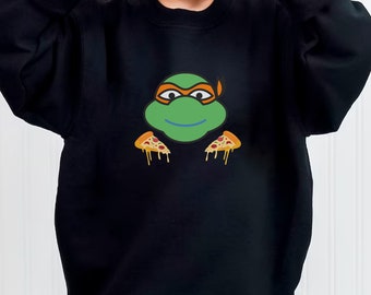 Orange Turtle Youth Crewneck, Orange Ninja Youth Sweatshirt, Boys Birthday Party Shirt, Turtle Super Hero Shirt, Kids Birthday Gift