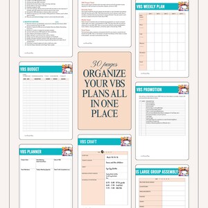 Ultimate VBS Planner Vacation Bible School Organizer PDF for any VBS curriculum meeting agenda timeline budget lesson planner team printable image 3