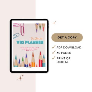 Ultimate VBS Planner Vacation Bible School Organizer PDF for any VBS curriculum meeting agenda timeline budget lesson planner team printable image 2