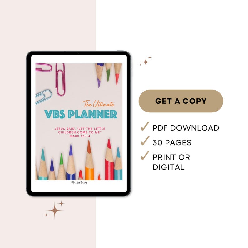 Ultimate VBS Planner Vacation Bible School Organizer PDF for any VBS curriculum meeting agenda timeline budget lesson planner team printable image 2
