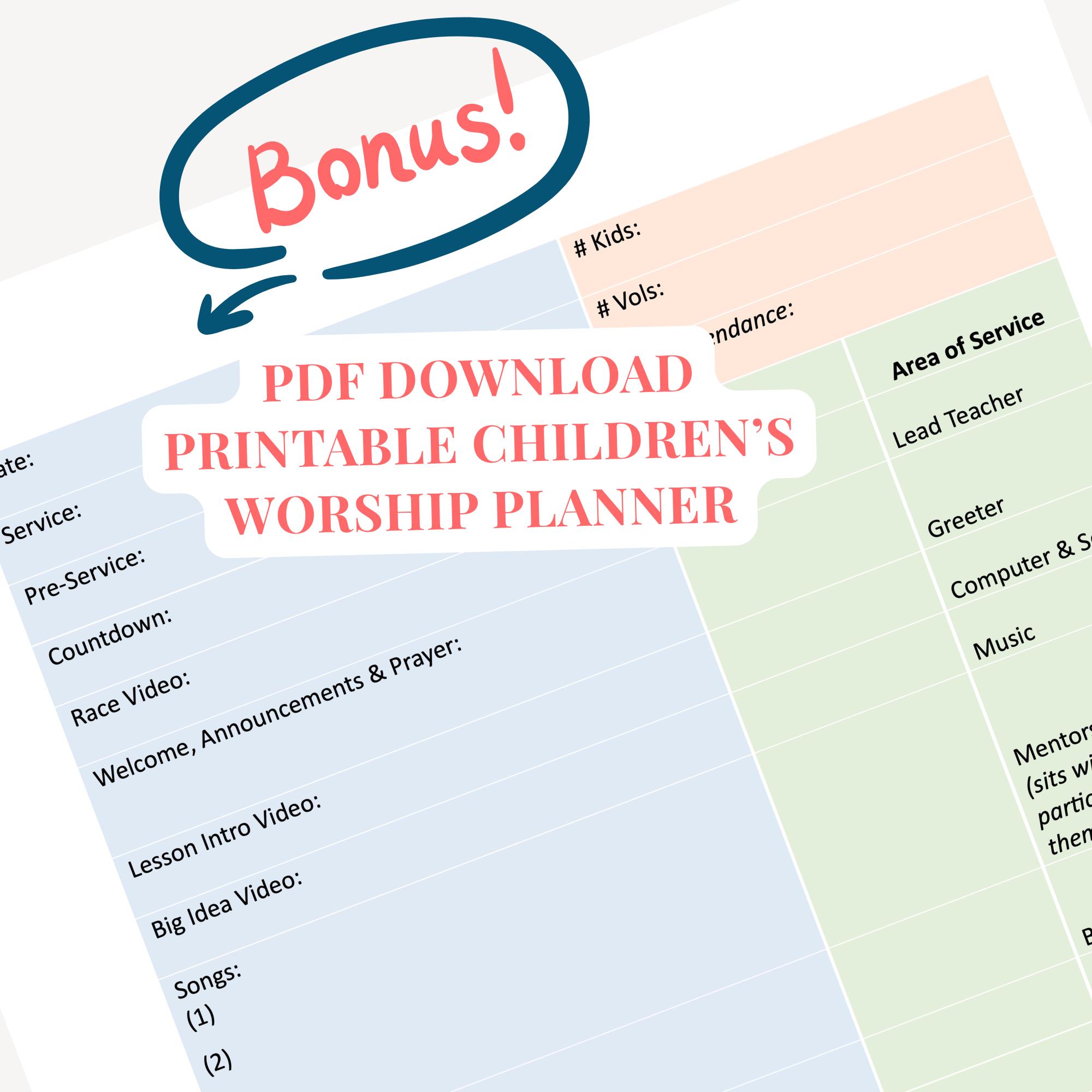 Children's Ministry Schedule Planner Kidmin Nursery Instant Download ...